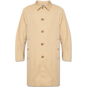 Burberry, Mantels, Heren, Beige, L, Katoen, Single-Breasted Coats