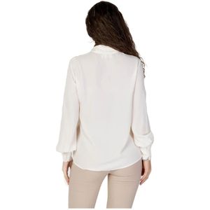 Sandro Ferrone, Blouses & Shirts, Dames, Wit, S, Polyester, Witte Lange Mouwen Blouse Herfst/Winter