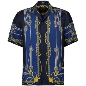 Versace, Overhemden, Heren, Veelkleurig, M, Zijden Nautisch Shirt