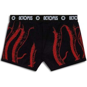 Octopus, Ondergoed, Heren, Zwart, S, Katoen, Rode Outline Boxer Shorts