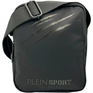 Plein Sport, Tassen, Heren, Zwart, ONE Size, Heren Schoudertas - Sportieve Stijl