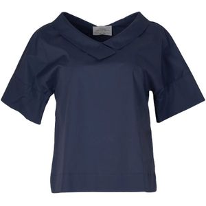 Vicario Cinque, Blouses & Shirts, Dames, Blauw, 2Xl, Katoen, Tops