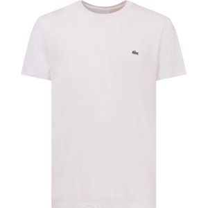 Lacoste, Tops, Heren, Wit, 3Xl, Katoen, Witte T-shirts en Polos met geborduurd logo