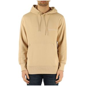 Calvin Klein Jeans, Katoenen Hoodie Beige, Heren, Maat:M