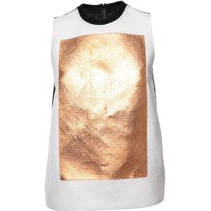 Alexander McQueen Pre-owned, Pre-owned Cotton tops Wit, Dames, Maat:S