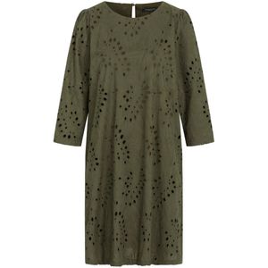 Bruuns Bazaar, Geborduurde Anglaise Jurk Deep Depths Groen, Dames, Maat:M