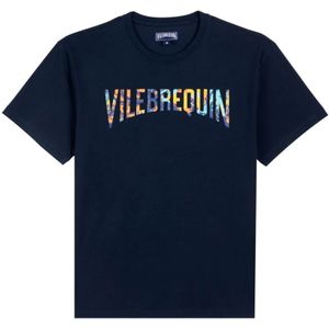 Vilebrequin, Tops, Heren, Blauw, XL, Katoen, Tie & Dye Oversize T-shirt voor heren