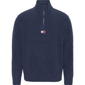 Tommy Jeans, Sweatshirts & Hoodies, Heren, Blauw, M, Blauwe Sweatshirt Aw 22 Upgrade Casual Garderobe