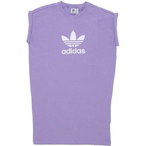 Adidas, Magic Lilac Trefoil Tee Jurk Paars, Dames, Maat:M