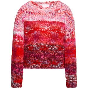 Rich & Royal, Truien, Dames, Veelkleurig, L, Wol, Print Yarn Crew Neck Sweater