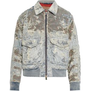 Diesel, Jassen, Heren, Blauw, L, Denim, Denim jack D-Muddy-Fsf