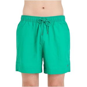 Tommy Hilfiger, Badkleding, Heren, Groen, S, Polyester, Groene strandkleding shorts met vlagdetail