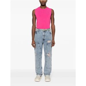 Moschino, Jeans, Heren, Blauw, M, Denim, Straight Jeans