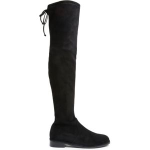 Stuart Weitzman, Schoenen, Dames, Zwart, 38 EU, Suède, Gedurfde Stretch Over-de-Knie Laars