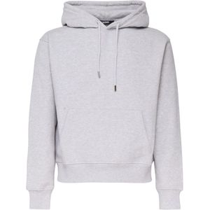 Jacquemus, Sweatshirts & Hoodies, Heren, Grijs, L, Katoen, Geborduurde Logo Hoodie in Grijs Katoen