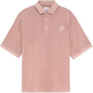 Amish, Tops, Heren, Roze, L, Katoen, Oversize Roze Katoenen Polo Shirt