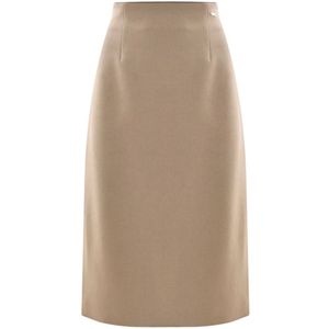 Kocca, Rokken, Dames, Beige, XL, Viscose Rok met Strakke Lijnen