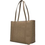 Armani Exchange, Tassen, Dames, Beige, ONE Size, Beige Shopper Tas Elegant Metalen Details