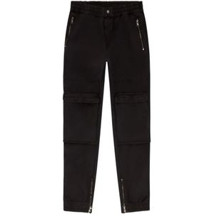 Diesel, Broeken, Heren, Zwart, S, Katoen, Zwarte Broek Slim Fit Rits