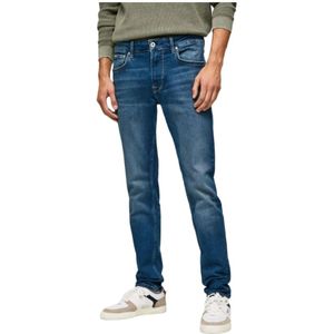 Pepe Jeans, Jeans, Heren, Blauw, W30 L32, Katoen, Slim-fit Jeans