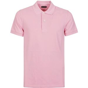 Tom Ford, Tops, Heren, Roze, L, Katoen, Roze Tennis Piquet Polo Shirt