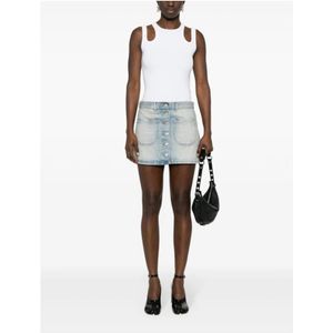 Courrèges, Rokken, Dames, Blauw, M, Denim, Denim Mini Rok