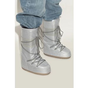 Moon Boot, Schoenen, Dames, Grijs, 39 EU, Leer, Sneeuwlaarzen Icoon Glitter