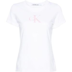 Calvin Klein Jeans, Tops, Dames, Wit, S, Witte T-shirts en Polos