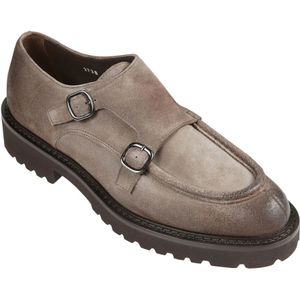 Doucal's, Schoenen, Heren, Bruin, 42 1/2 EU, Versierde Dubbele Gesp Espresso Commander