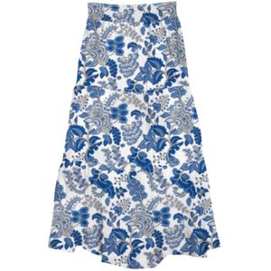 MC2 Saint Barth, Rokken, Dames, Veelkleurig, S, Bloemen zijden maxi rok