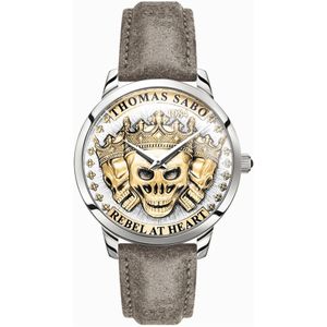 Thomas Sabo, Rebel Spirit 3D Skulls Gouden Horloge Grijs, Heren, Maat:ONE Size