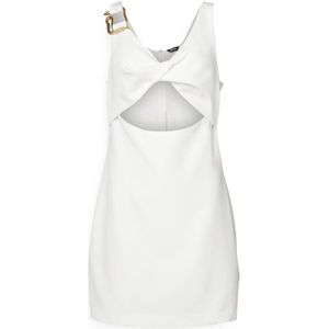 Just Cavalli, Witte Korte Jurk met Cut Out Detail Wit, Dames, Maat:S