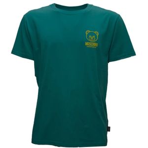 Love Moschino, Tops, Heren, Groen, XL, Katoen, Groene T-shirt V1A0703 - 4406