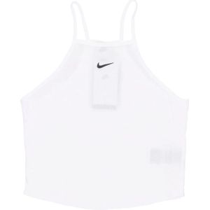 Nike, Essentials Ribbed Tank - Wit/Zwart Wit, Dames, Maat:XS