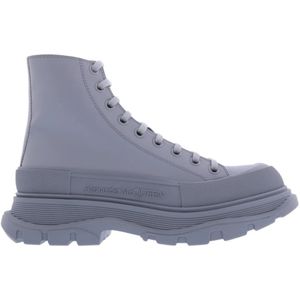 Alexander McQueen, Schoenen, Heren, Grijs, 44 EU, Slick Band Melange Silver Sneakers