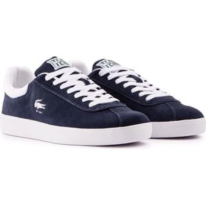 Lacoste, Schoenen, Heren, Blauw, 40 1/2 EU, Suède, Baseshot Trainers