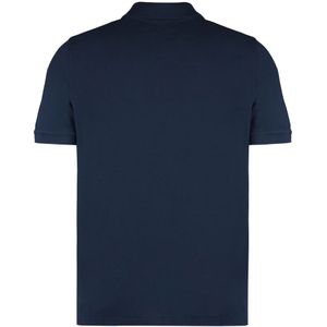 Maison Kitsuné, Tops, Heren, Blauw, XL, Katoen, Fox Patch Katoenen Poloshirt