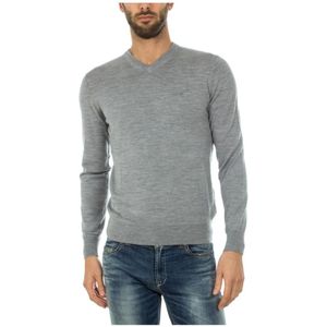 Armani Jeans, Gezellige Gebreide Trui Grijs, Heren, Maat:2XL