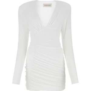 Alexandre Vauthier, Kleedjes, Dames, Wit, S, Witte viscose blend mini -jurk