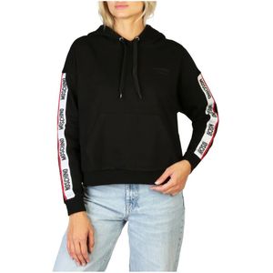 Moschino, Sweatshirts & Hoodies, Dames, Zwart, L, Katoen, Dames sweatshirt met lange mouwen van katoenmix