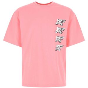 We11Done, Tops, Dames, Roze, L, Katoen, Roze katoenen oversized t-shirt