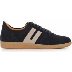 Ludwig Reiter, Schoenen, Heren, Blauw, 41 EU, Suède, Donkerblauwe Suède U Strepen Sneakers