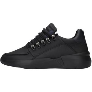 Nubikk, Schoenen, Heren, Zwart, 45 EU, Leer, Zwarte Roman Heren Sneakers