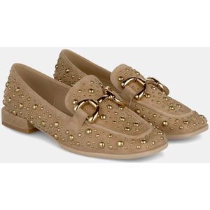 Alma EN Pena, Schoenen, Dames, Bruin, 41 EU, Leer, Studded Womens Flat Moccasin