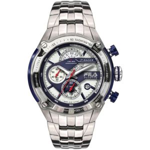 Fila, Accessoires, Heren, Grijs, ONE Size, Sportieve Chronograaf Horloge F-Racer Blauw