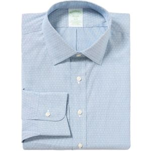 Brooks Brothers, Overhemden, Heren, Blauw, L, Katoen, Lichtblauw Slim Fit Non-Iron Stretch Katoenen Overhemd met Ainsley Kraag