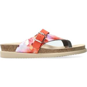 Mephisto, Schoenen, Dames, Veelkleurig, 36 EU, Leer, Multicolor Teenslipper met Kurkzool