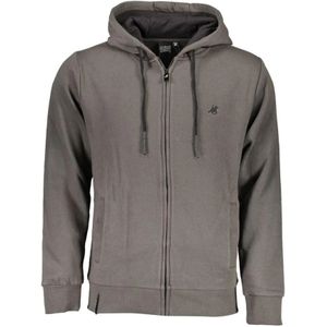 U.s. Polo Assn., Sweatshirts & Hoodies, Heren, Grijs, 2Xl, Katoen, Grijze Hoodie met Rits