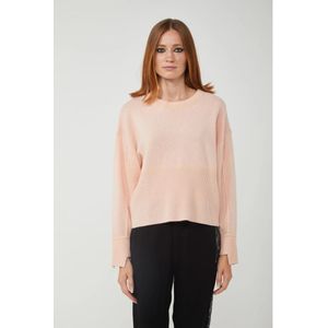 Pinko, Truien, Dames, Roze, M, Cashmere Trui met Lange Mouwen in Roze