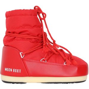 Moon Boot, Rode Enkellaarzen met Logo Print Rood, Dames, Maat:39 EU